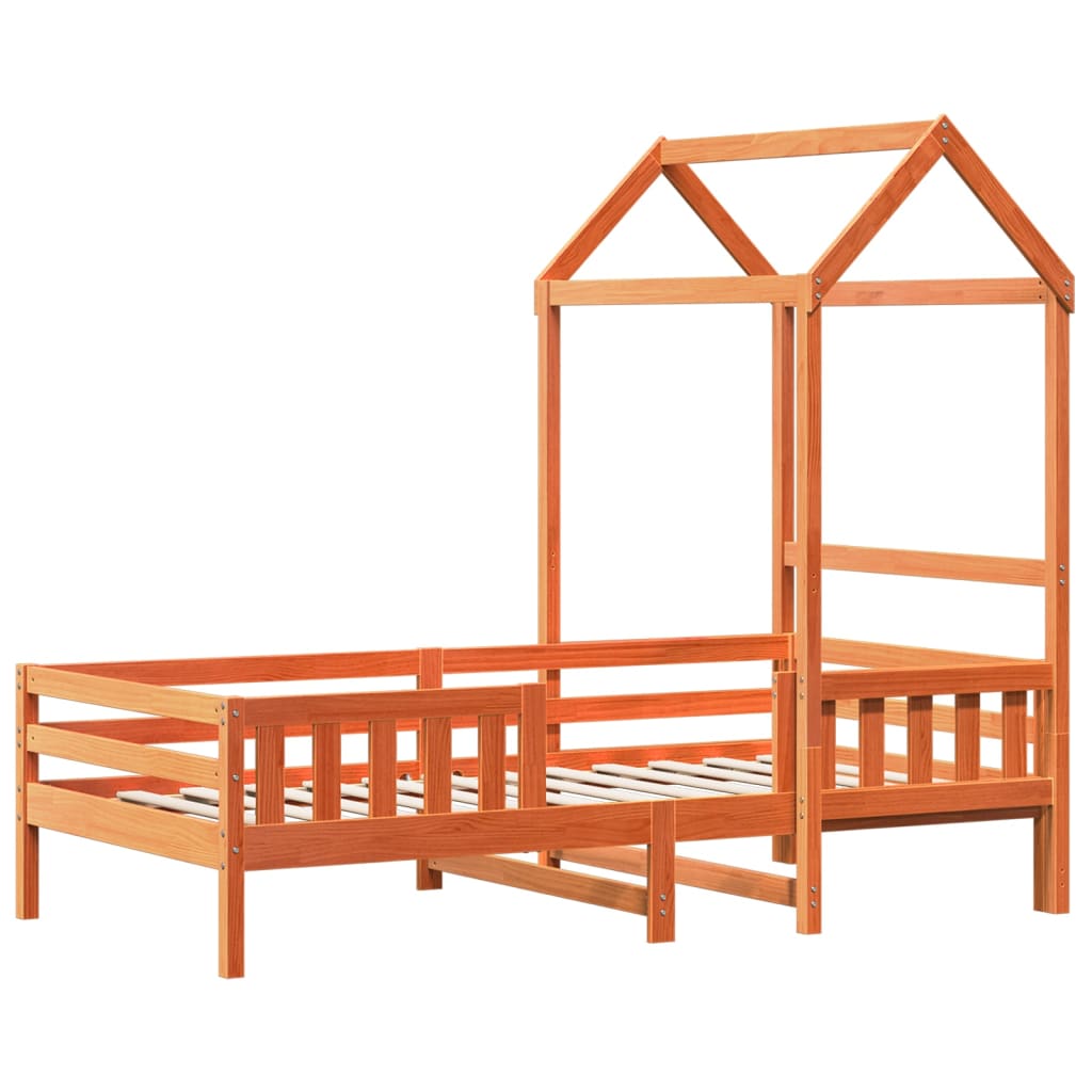 Cadre de lit avec toit sans matelas cire marron 75x190 cm - XIOS