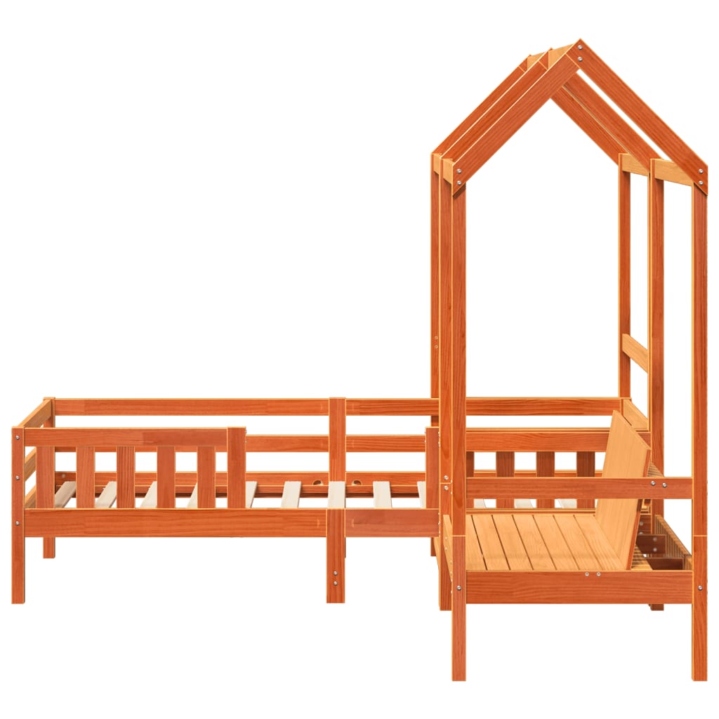 Ensemble de lit et de banc avec toit sans matelas 100x200 cm - XIOS