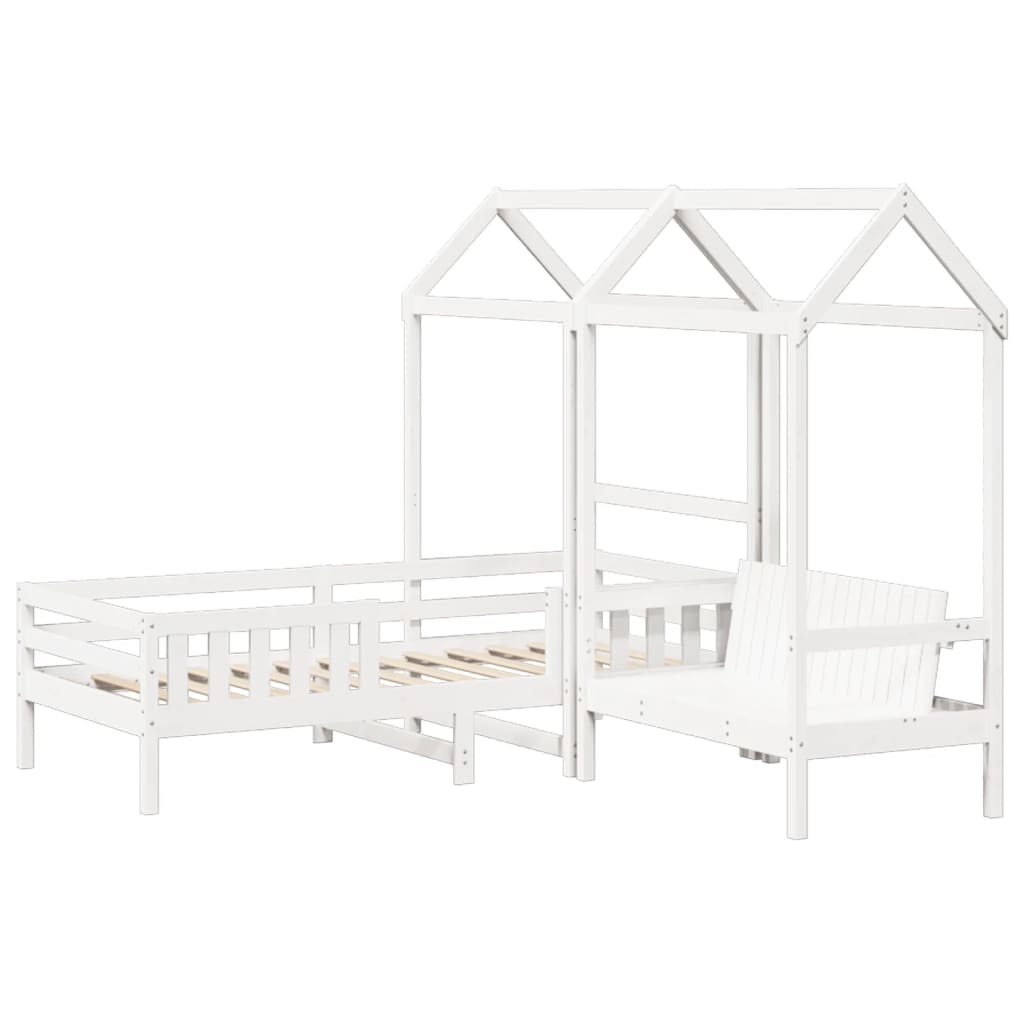 Ensemble de lit et de banc avec toit sans matelas 80x200 cm - XIOS