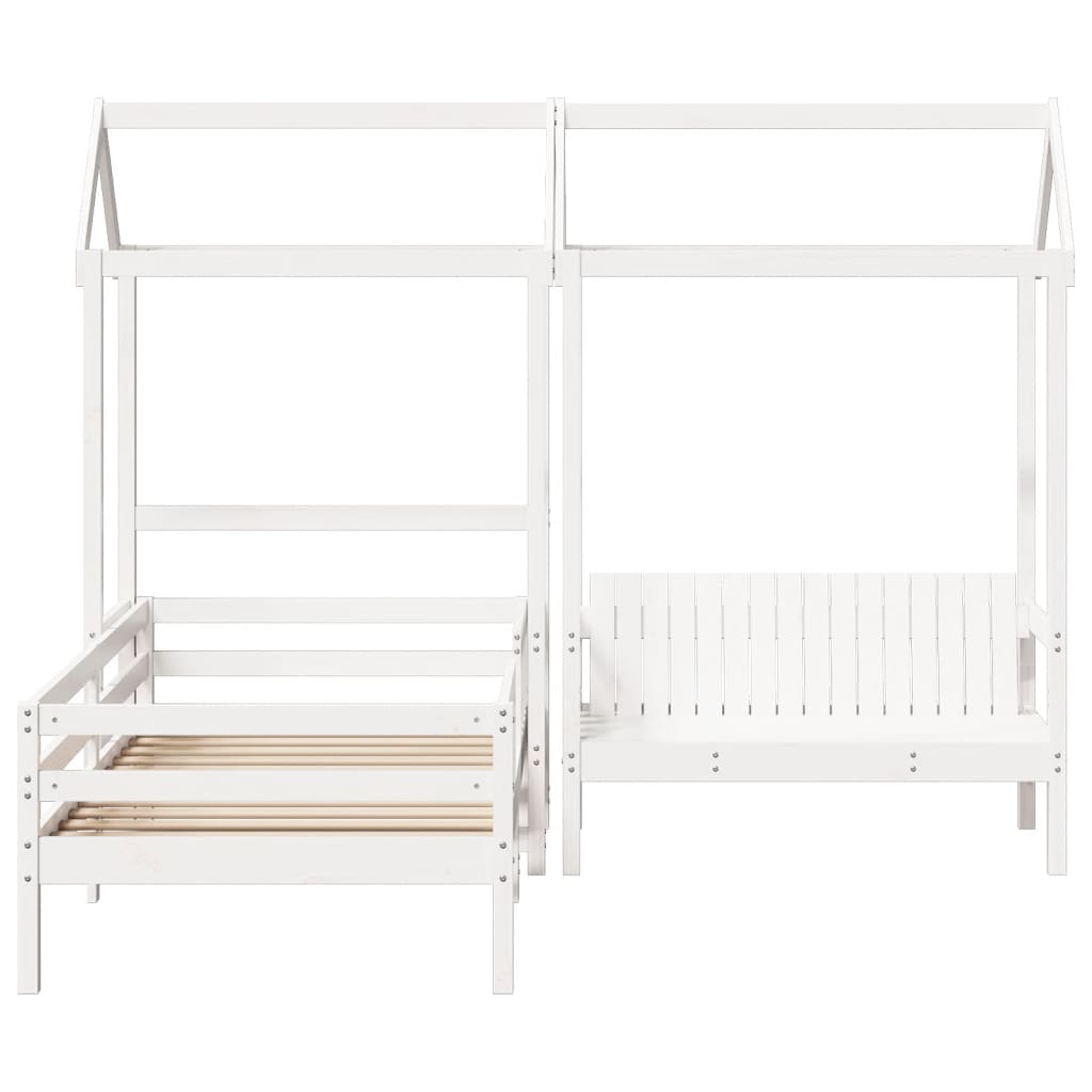 Ensemble de lit et de banc avec toit sans matelas 80x200 cm - XIOS