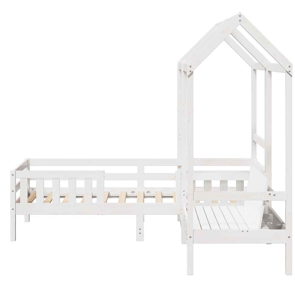 Ensemble de lit et de banc avec toit sans matelas 80x200 cm - XIOS