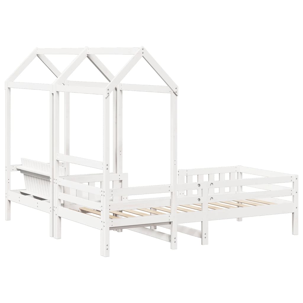 Ensemble de lit et de banc avec toit sans matelas 80x200 cm - XIOS