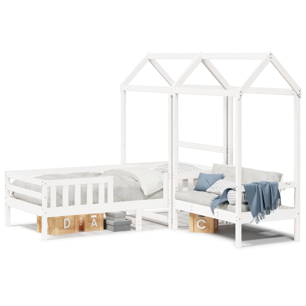 Ensemble de lit et de banc avec toit sans matelas 75x190 cm - XIOS