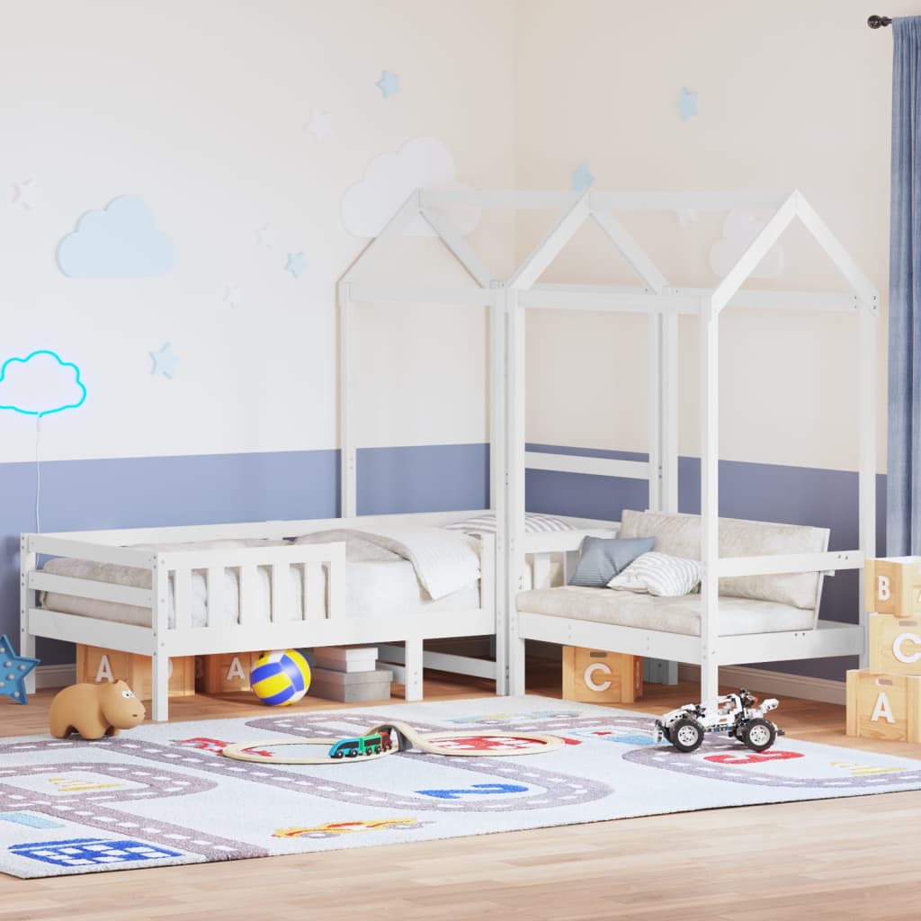 Ensemble de lit et de banc avec toit sans matelas 75x190 cm - XIOS
