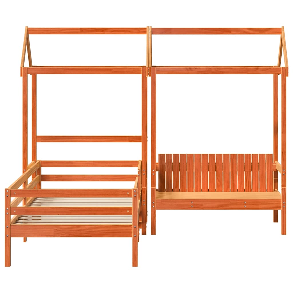 Ensemble de lit et de banc avec toit sans matelas 75x190 cm - XIOS