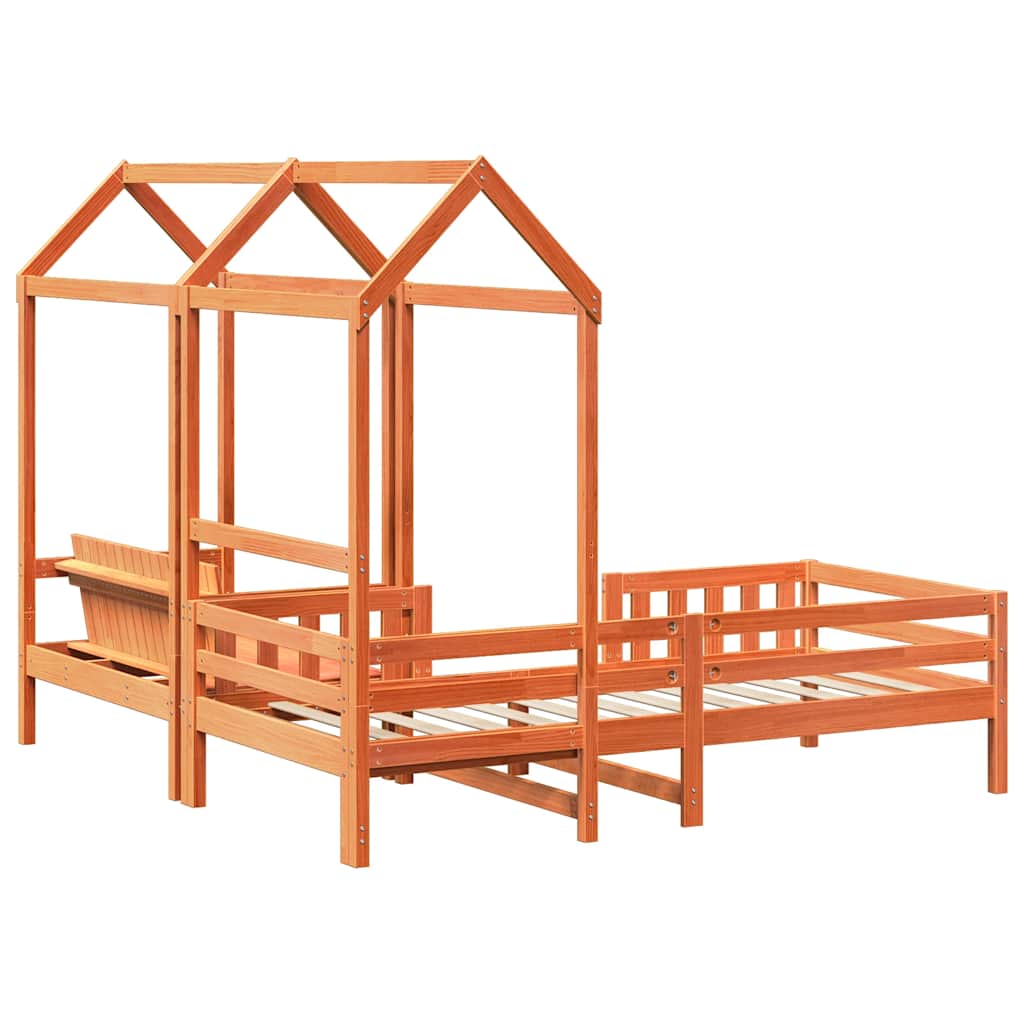 Ensemble de lit et de banc avec toit sans matelas 75x190 cm - XIOS