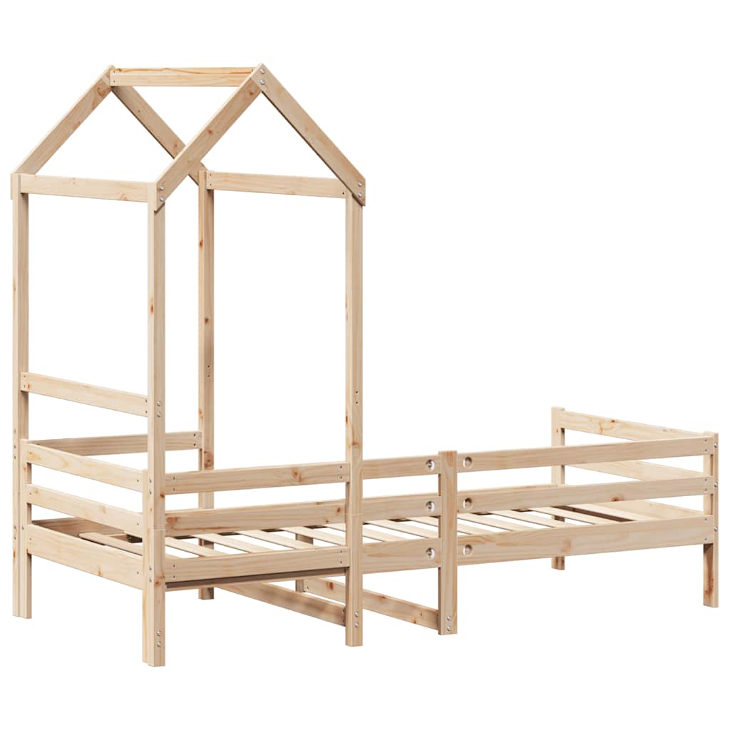 Lit de jour avec toit sans matelas 80x200 cm bois massif - XIOS