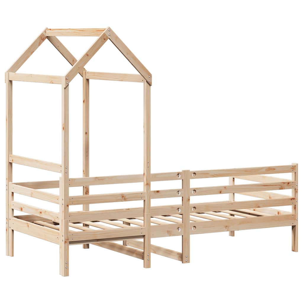 Lit de jour avec toit sans matelas 80x200 cm bois massif - XIOS