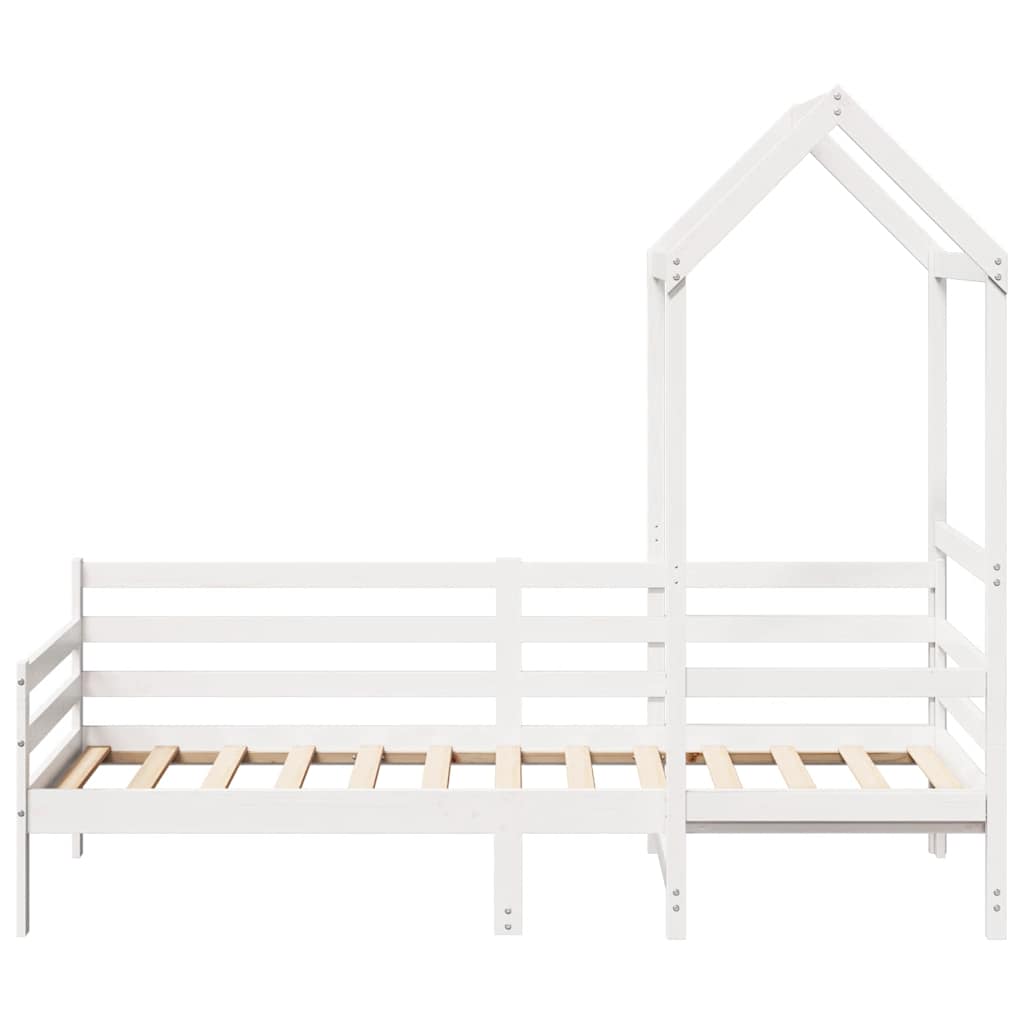 Lit de jour avec toit sans matelas blanc 80x200 cm bois massif - XIOS