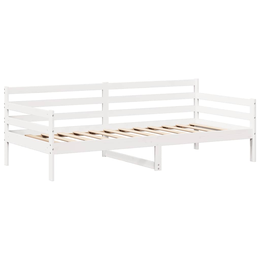 Lit de jour avec toit sans matelas blanc 80x200 cm bois massif - XIOS