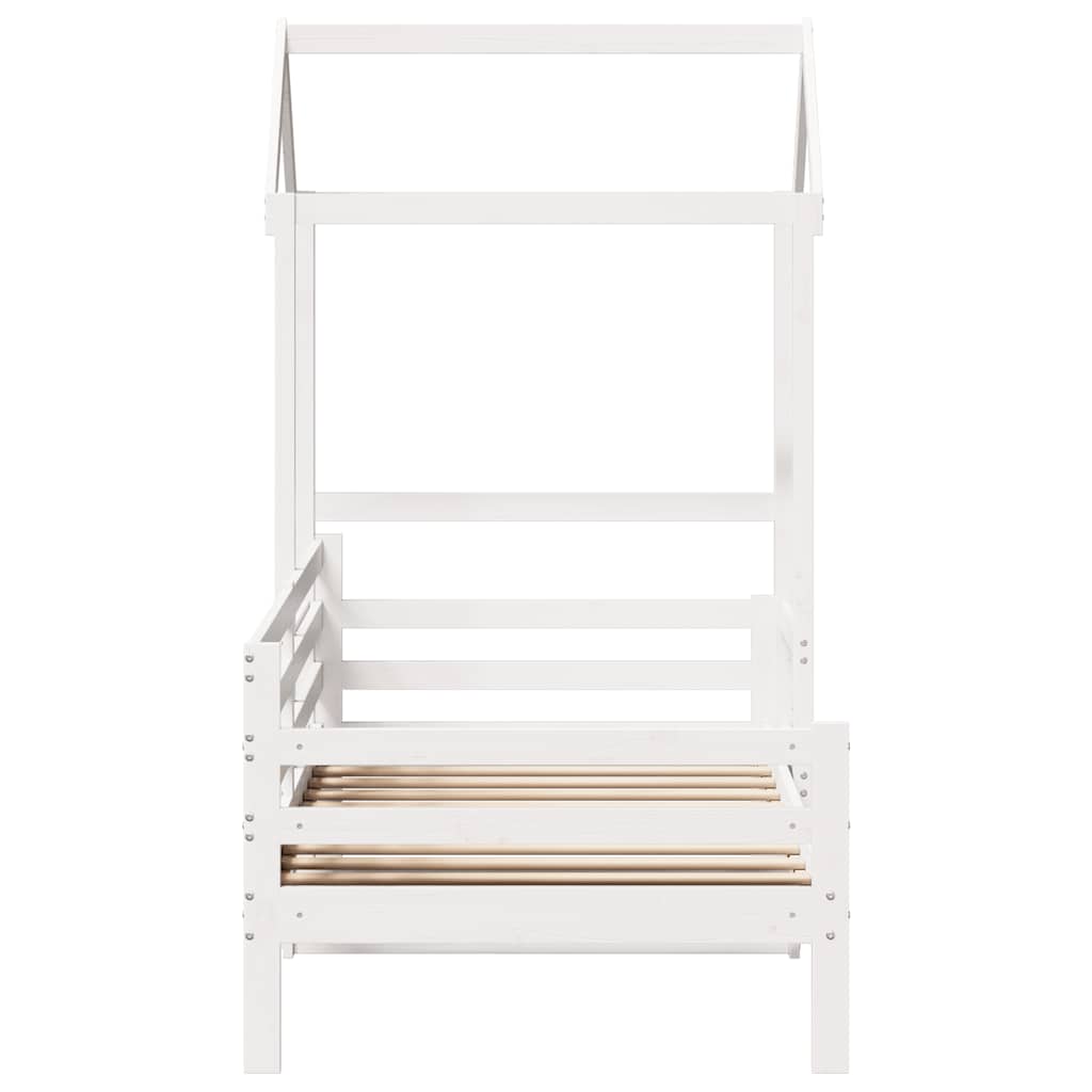 Lit de jour avec toit sans matelas blanc 80x200 cm bois massif - XIOS