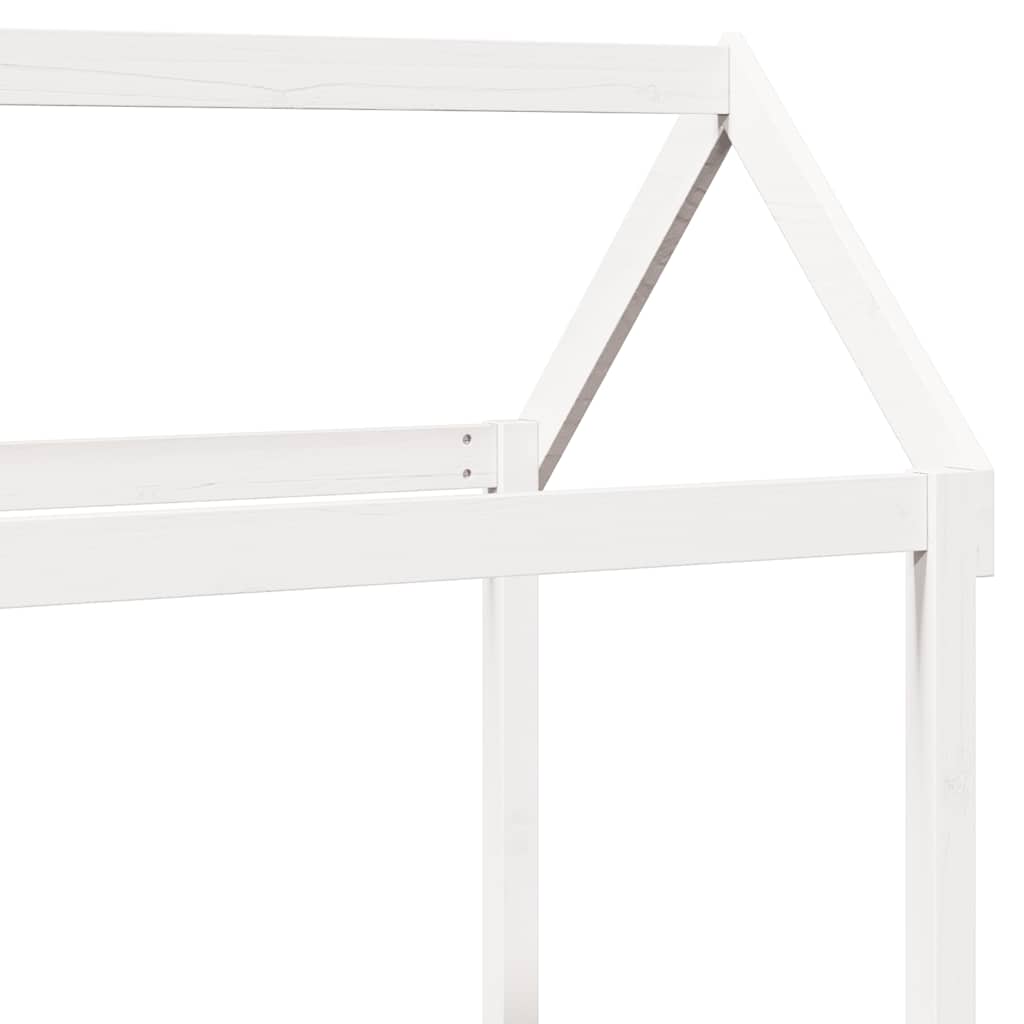Lit de jour avec toit sans matelas blanc 80x200 cm bois massif - XIOS