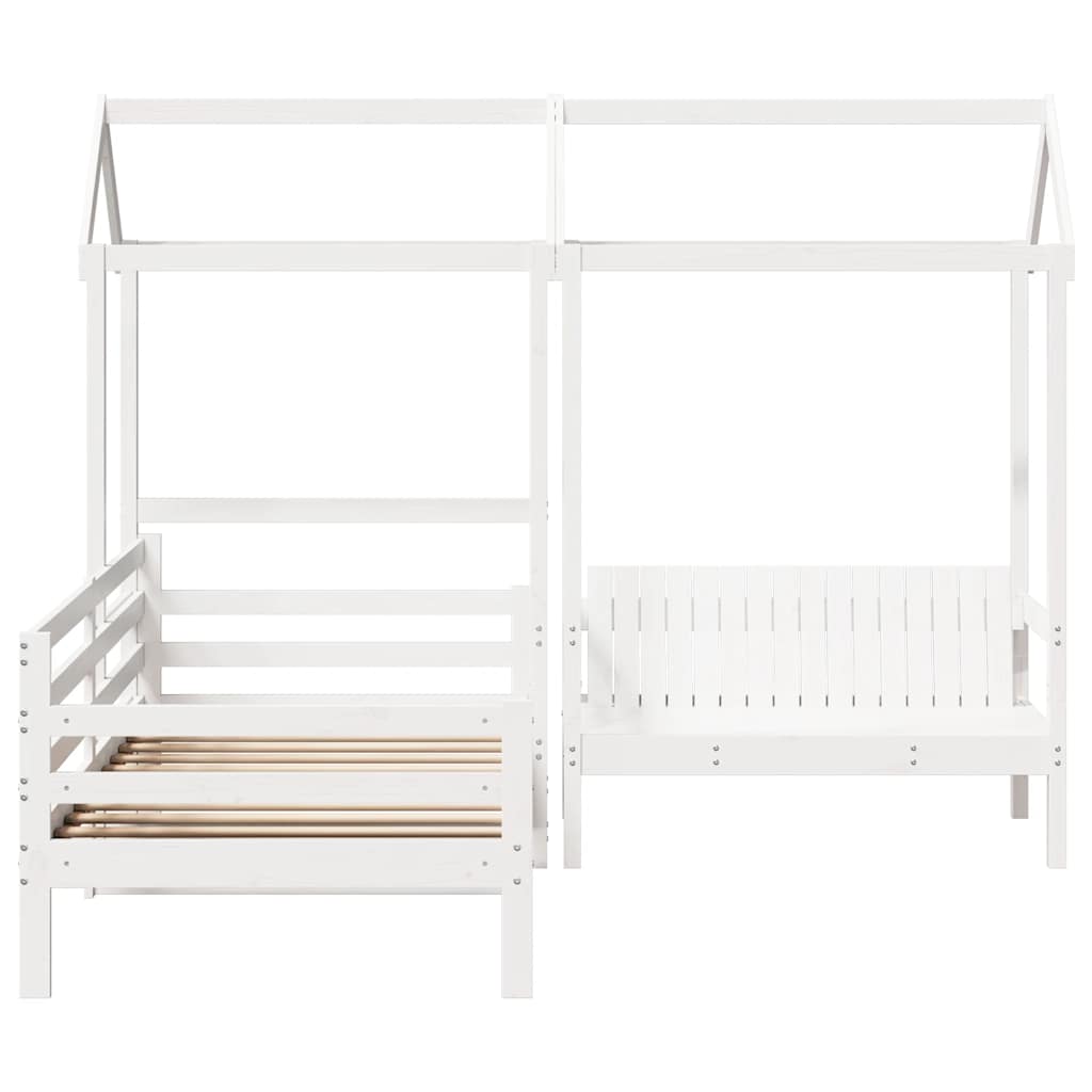 Ensemble de lit de jour et de banc et toit sans matelas blanc