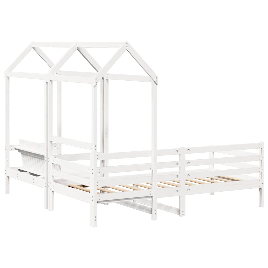 Ensemble de lit de jour et de banc et toit sans matelas blanc