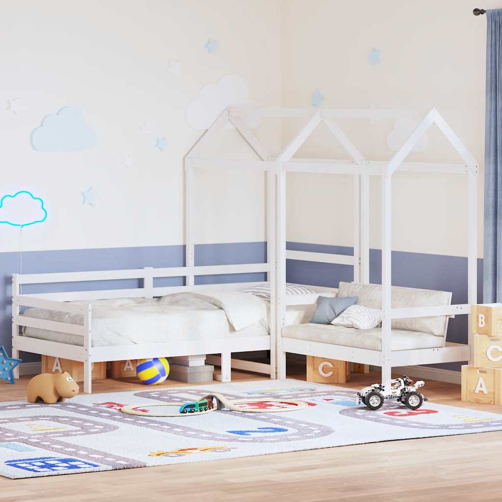 Ensemble de lit de jour et de banc et toit sans matelas blanc