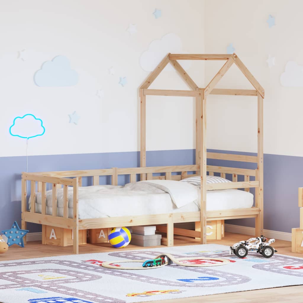 Lit de jour avec toit sans matelas 80x200 cm bois massif - XIOS