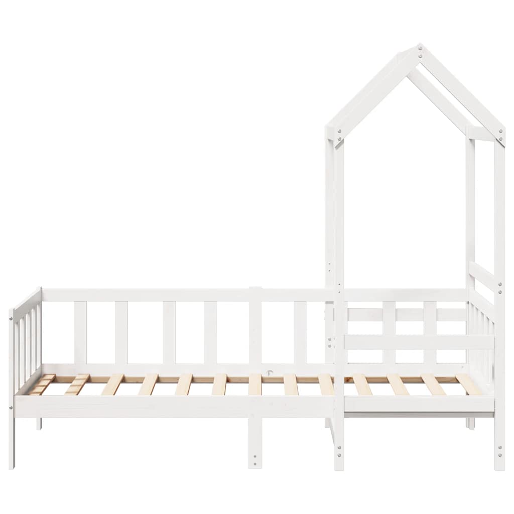 Lit de jour avec toit sans matelas blanc 80x200 cm bois massif - XIOS
