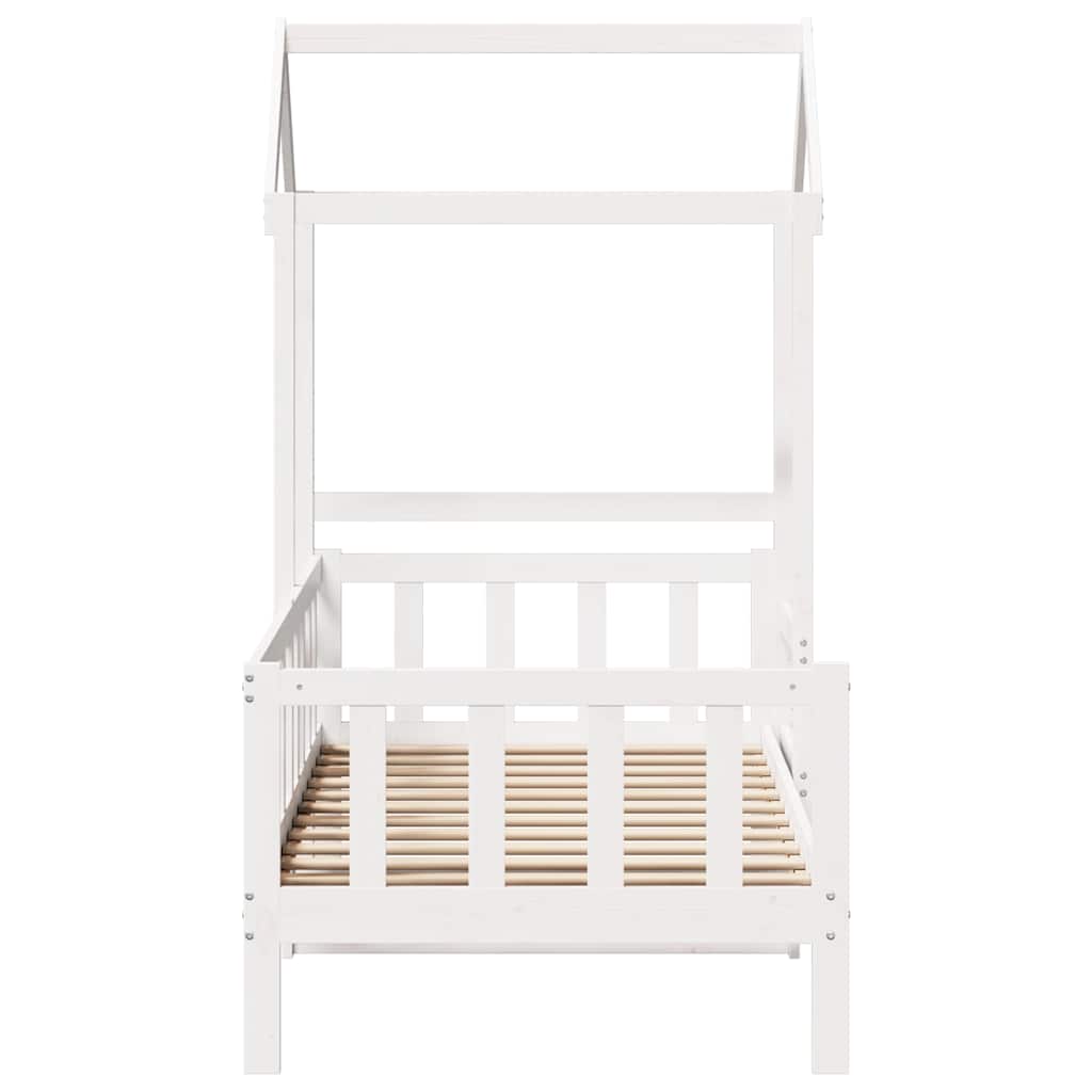 Lit de jour avec toit sans matelas blanc 80x200 cm bois massif - XIOS