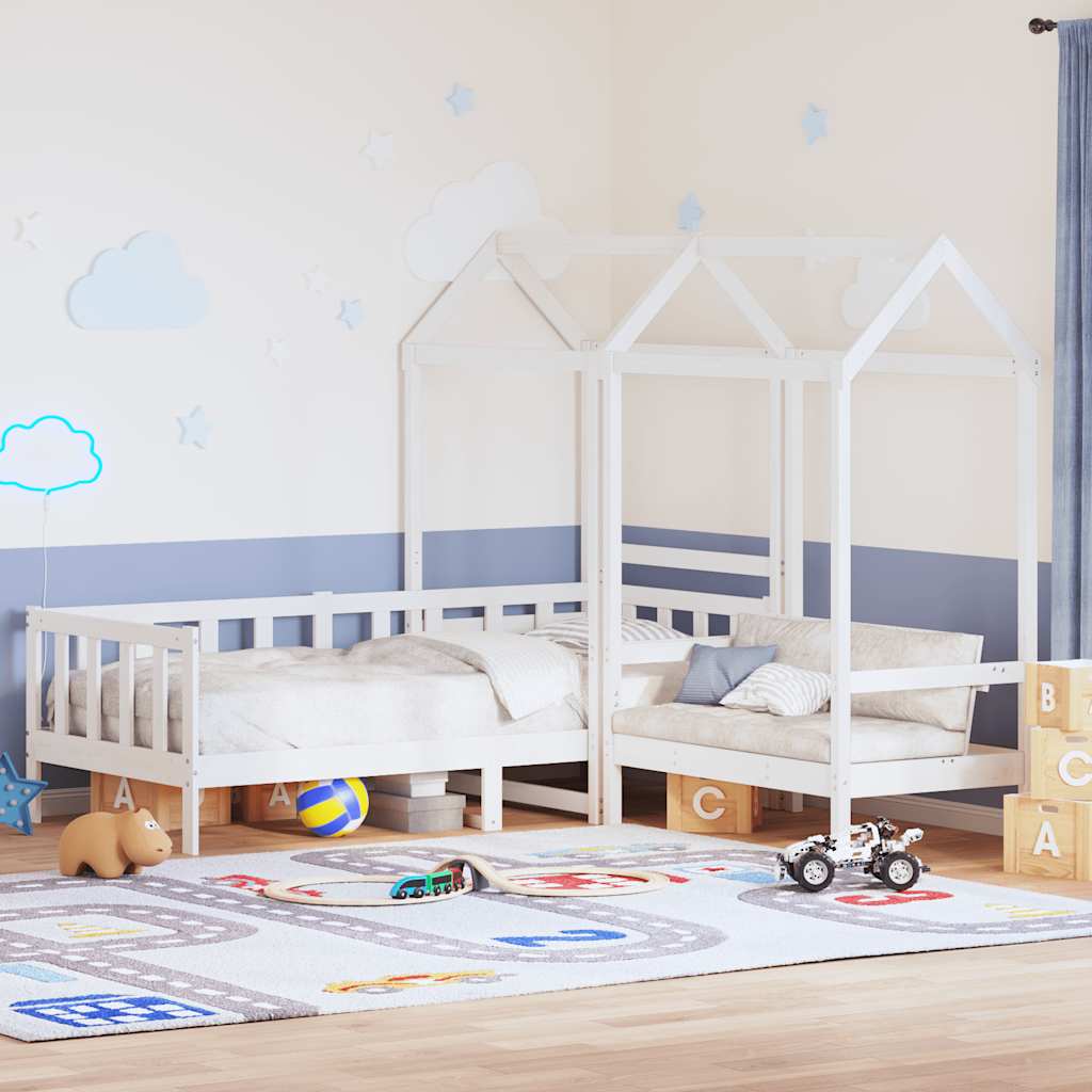 Ensemble de lit de jour et de banc et toit sans matelas blanc 80x200 cm - XIOS