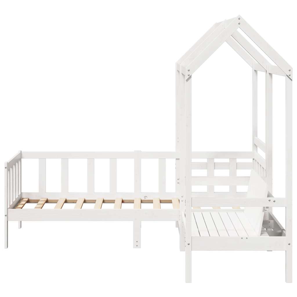 Ensemble de lit de jour et de banc et toit sans matelas blanc 80x200 cm - XIOS