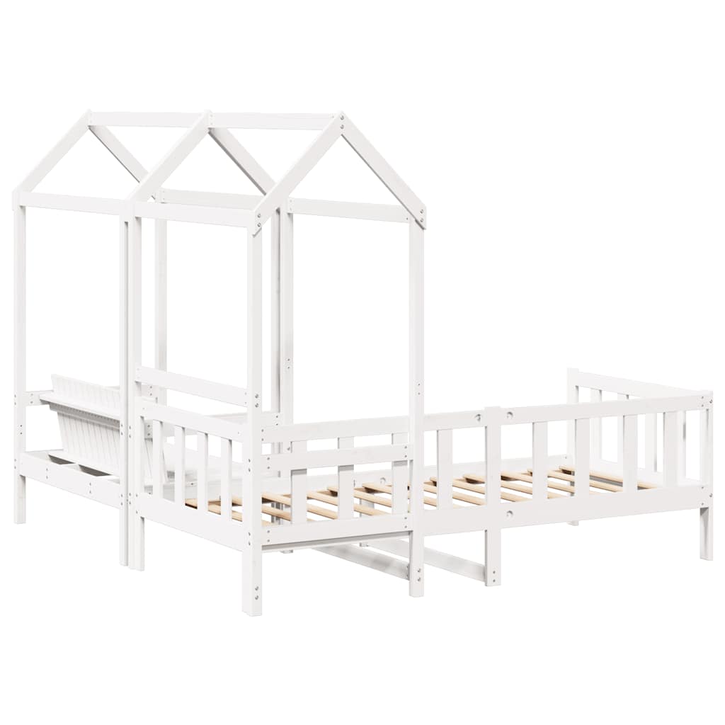 Ensemble de lit de jour et de banc et toit sans matelas blanc 80x200 cm - XIOS