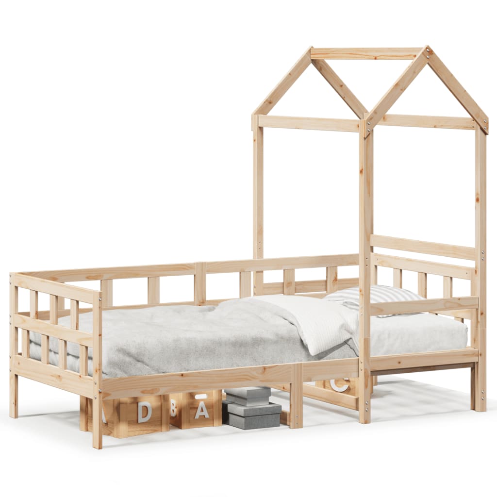 Lit de jour avec toit sans matelas 90x200 cm bois massif - XIOS