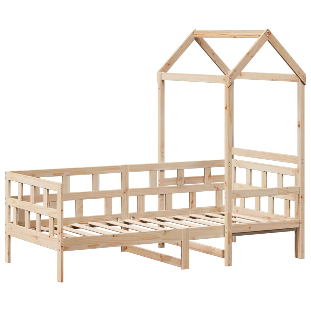 Lit de jour avec toit sans matelas 80x200 cm bois massif - XIOS