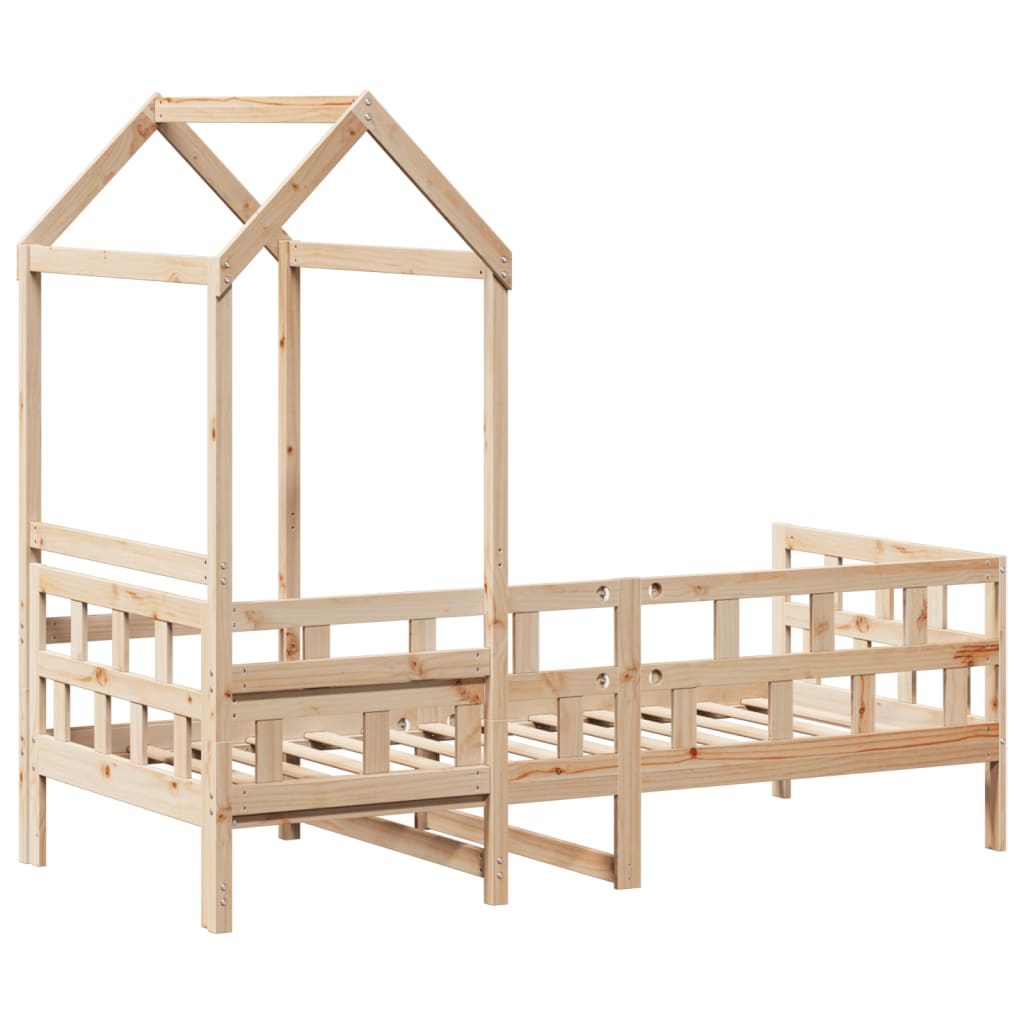 Lit de jour avec toit sans matelas 80x200 cm bois massif - XIOS