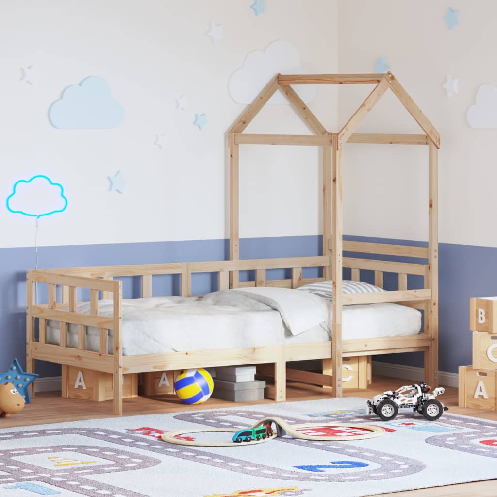 Lit de jour avec toit sans matelas 80x200 cm bois massif - XIOS