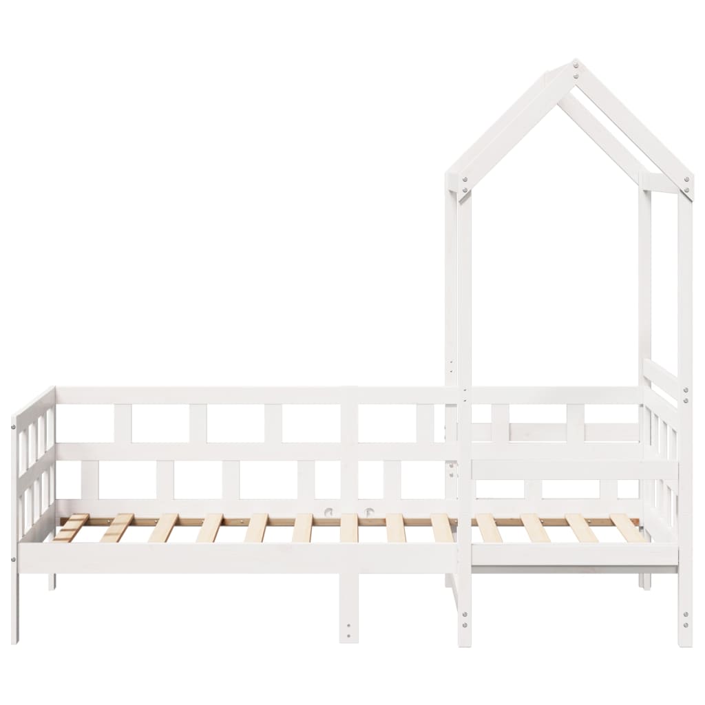 Lit de jour avec toit sans matelas blanc 80x200 cm bois massif - XIOS