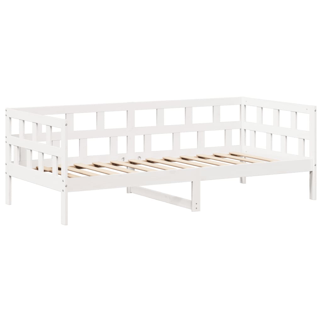 Lit de jour avec toit sans matelas blanc 80x200 cm bois massif - XIOS