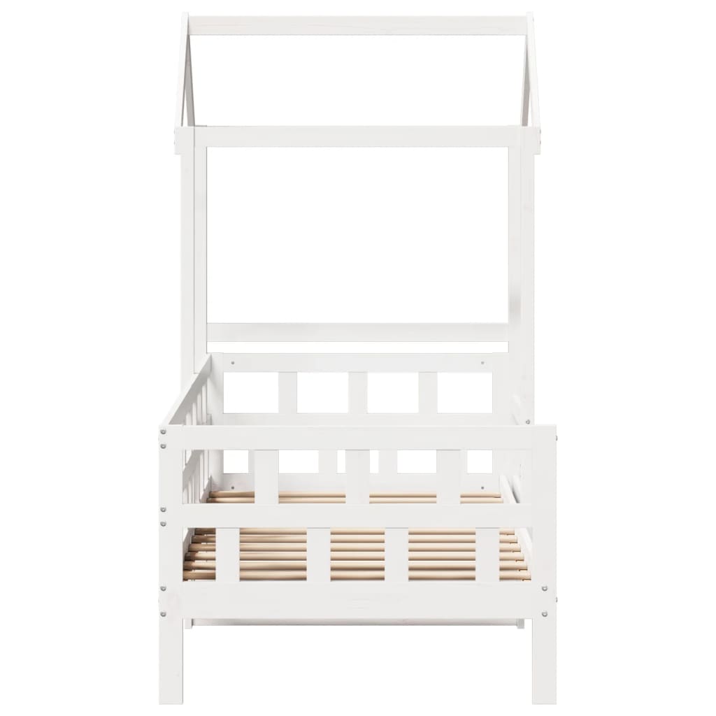 Lit de jour avec toit sans matelas blanc 80x200 cm bois massif - XIOS