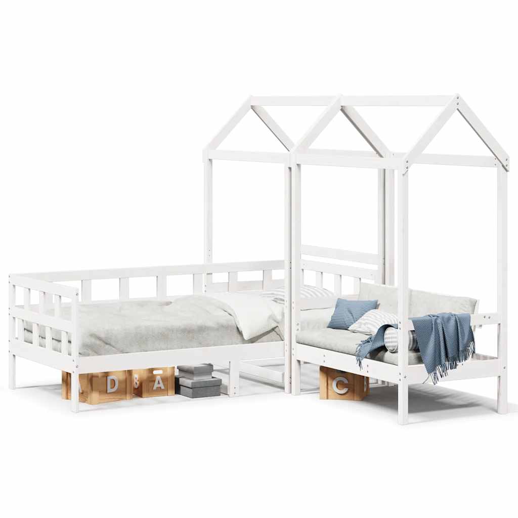 Ensemble de lit de jour avec toit 80x200 cm bois de pin massif - XIOS