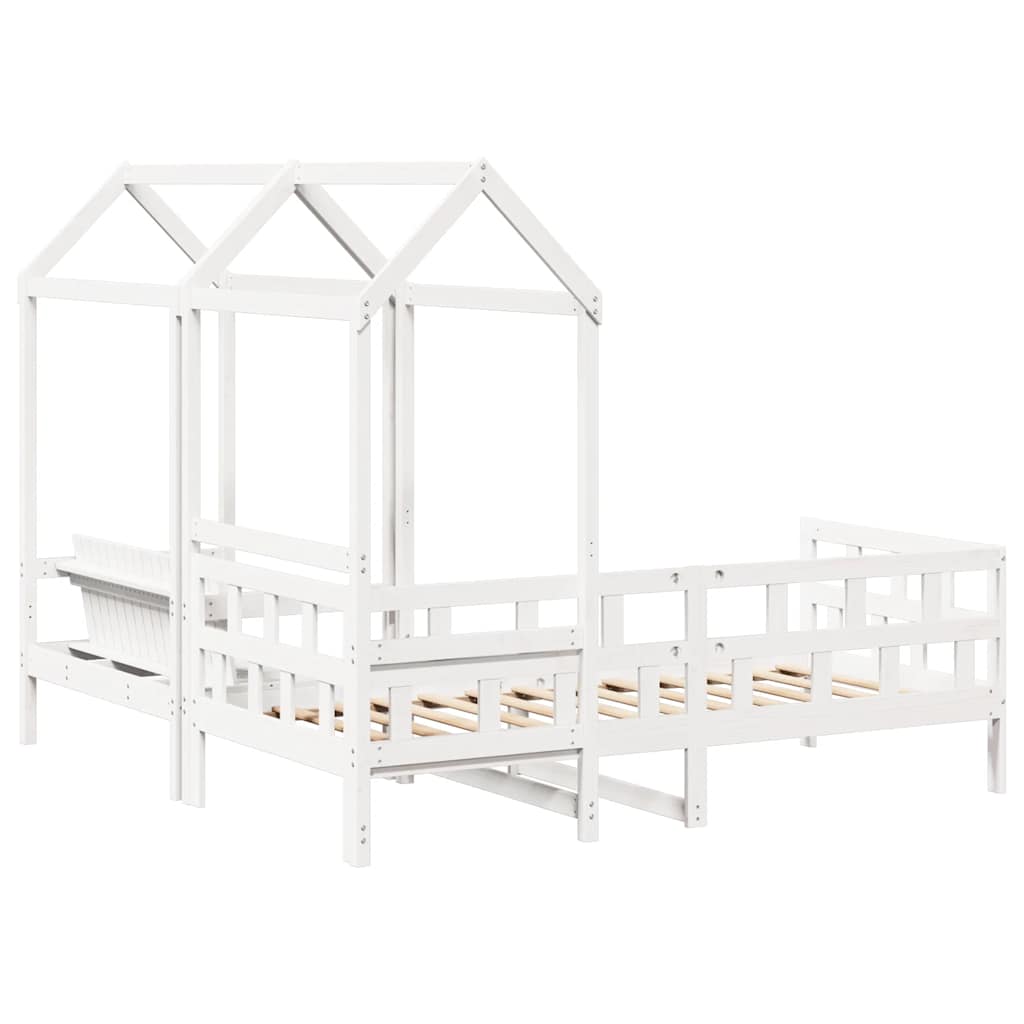 Ensemble de lit de jour avec toit 80x200 cm bois de pin massif - XIOS