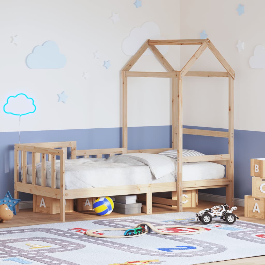 Lit de jour avec toit sans matelas 80x200 cm bois massif - XIOS