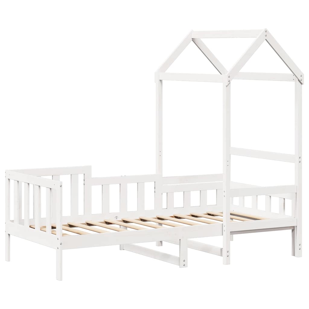 Lit de jour avec toit sans matelas blanc 80x200 cm bois massif - XIOS