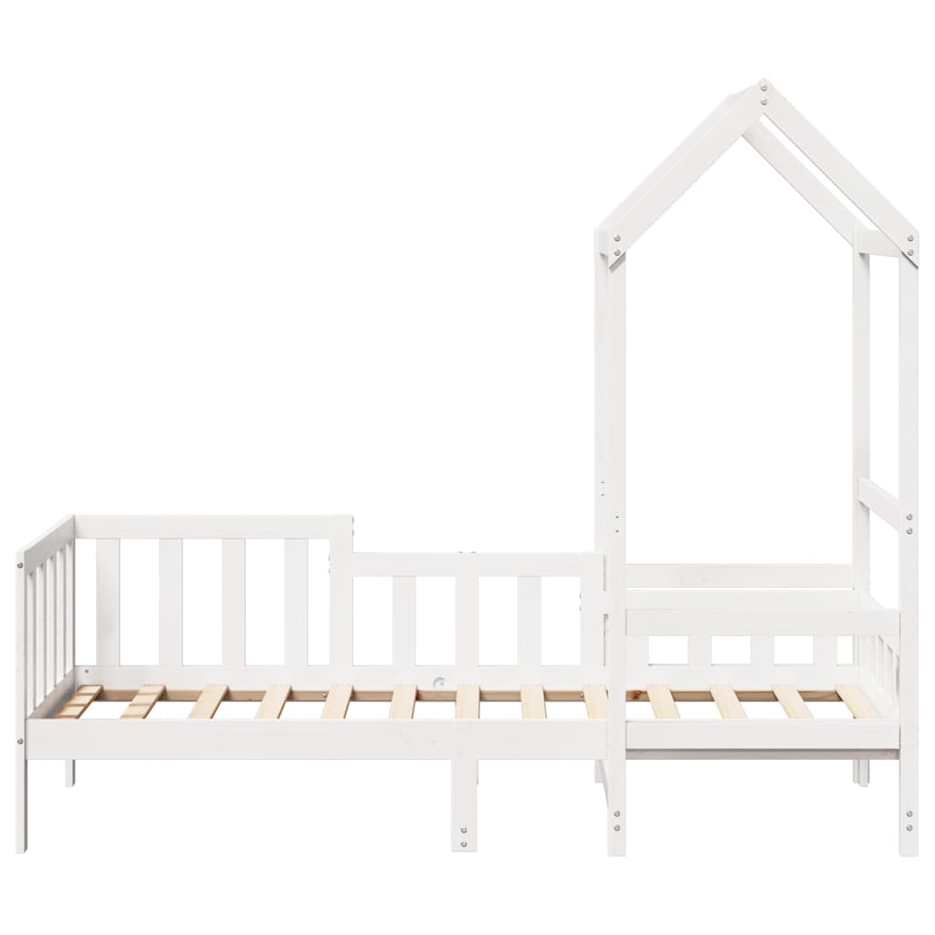 Lit de jour avec toit sans matelas blanc 80x200 cm bois massif - XIOS