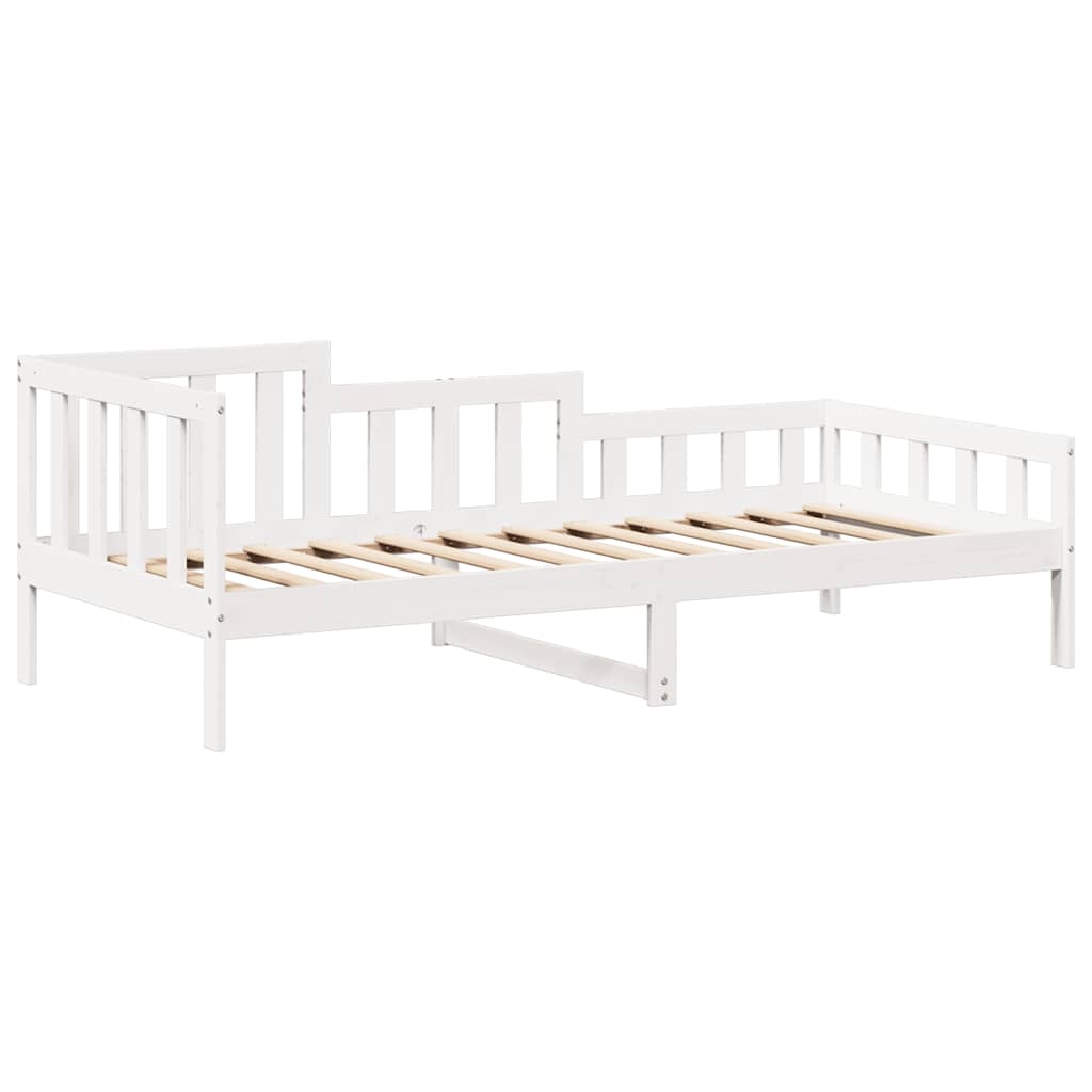 Lit de jour avec toit sans matelas blanc 80x200 cm bois massif - XIOS