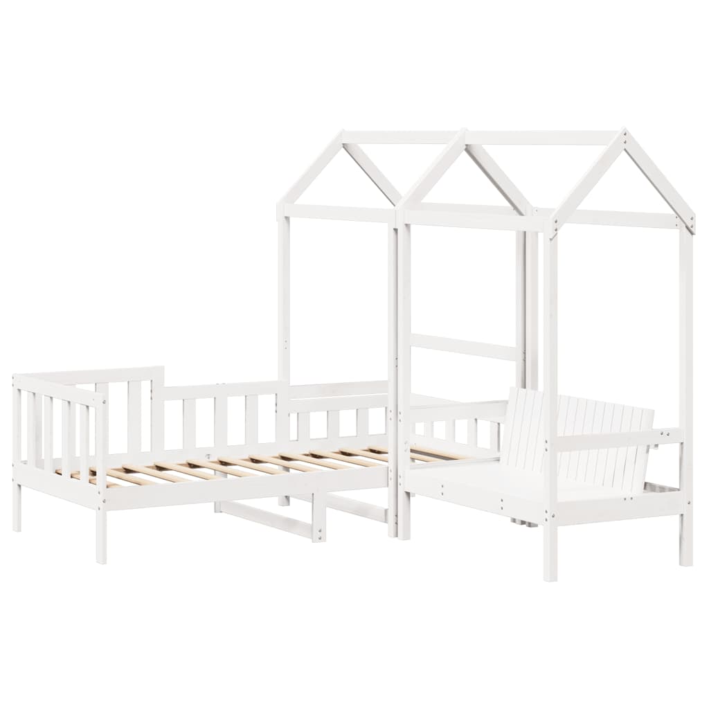 Ensemble de lit de jour et de banc et toit sans matelas blanc - XIOS