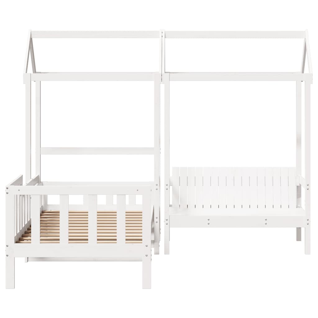 Ensemble de lit de jour et de banc et toit sans matelas blanc - XIOS
