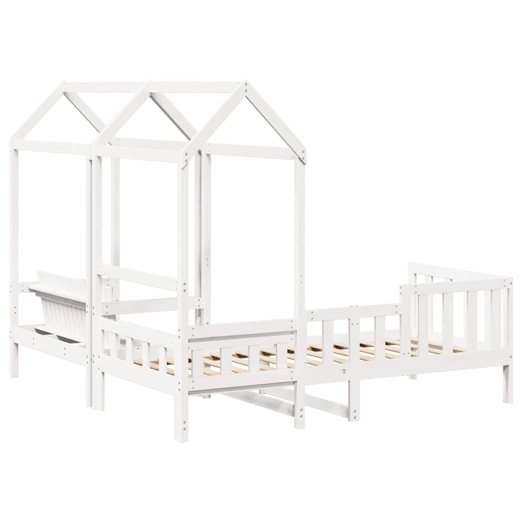 Ensemble de lit de jour et de banc et toit sans matelas blanc - XIOS