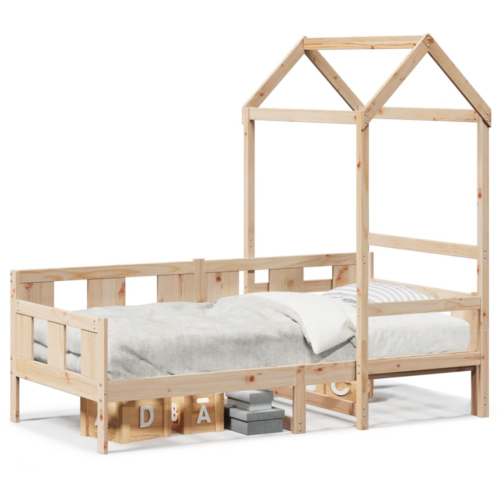 Lit de jour avec toit sans matelas 80x200 cm bois massif - XIOS