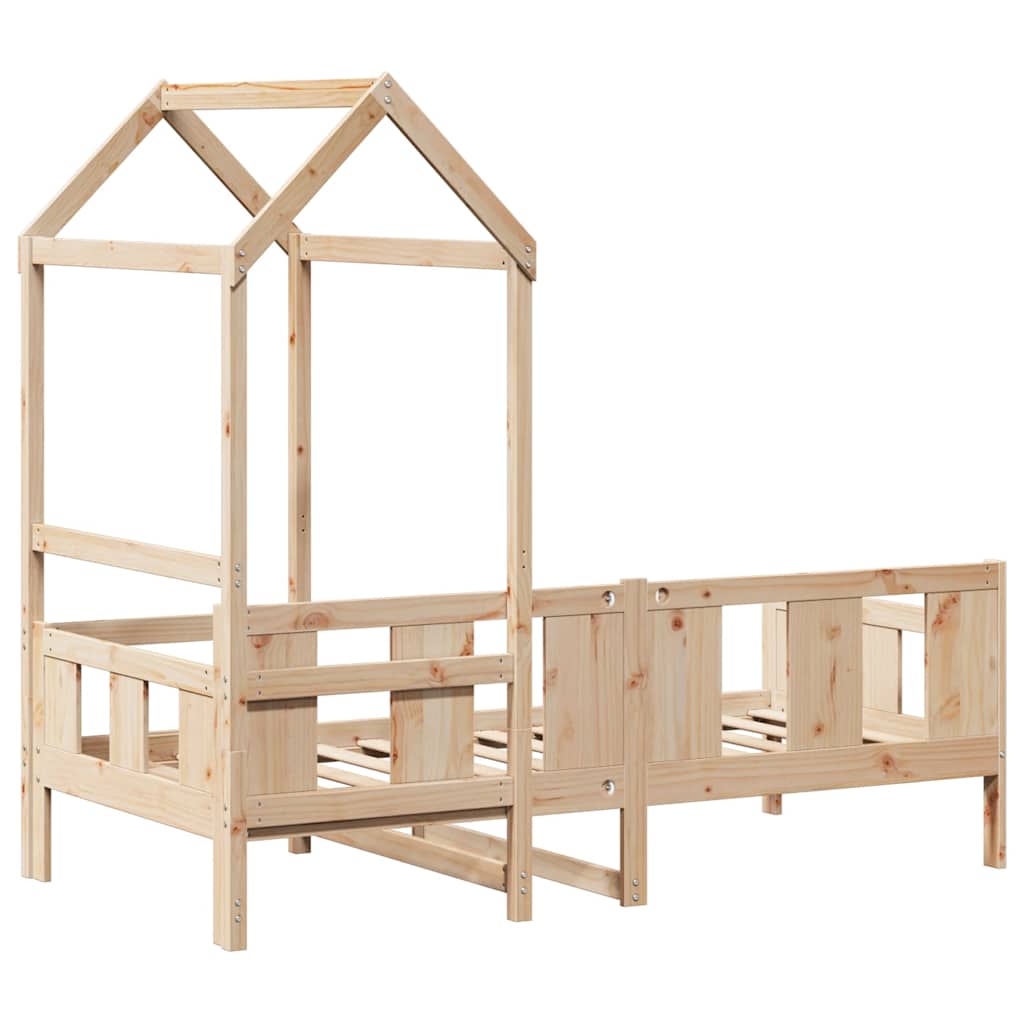 Lit de jour avec toit sans matelas 80x200 cm bois massif - XIOS