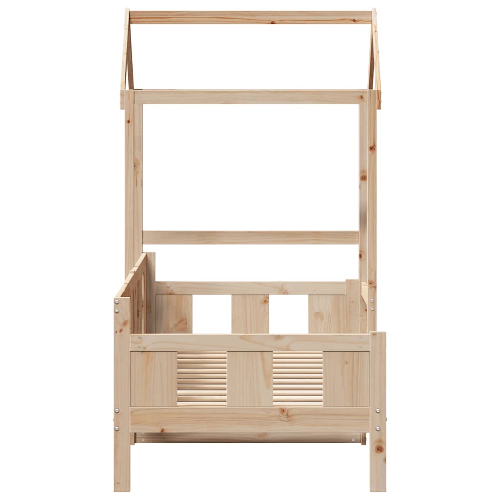 Lit de jour avec toit sans matelas 90x190 cm bois massif - XIOS