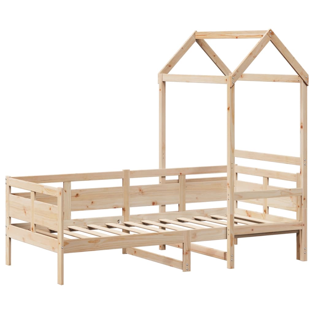 Lit de jour avec toit sans matelas 80x200 cm bois massif - XIOS