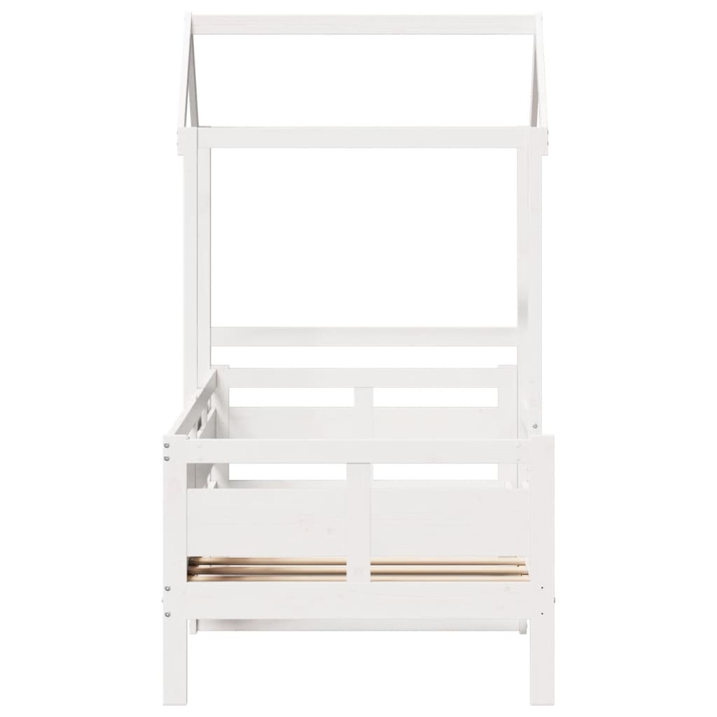 Lit de jour avec toit sans matelas blanc 80x200 cm bois massif - XIOS