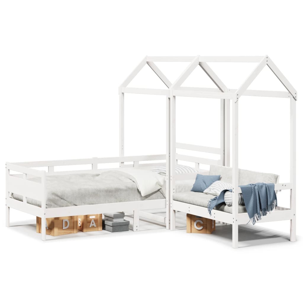 Ensemble de lit de jour et de banc et toit sans matelas blanc - XIOS