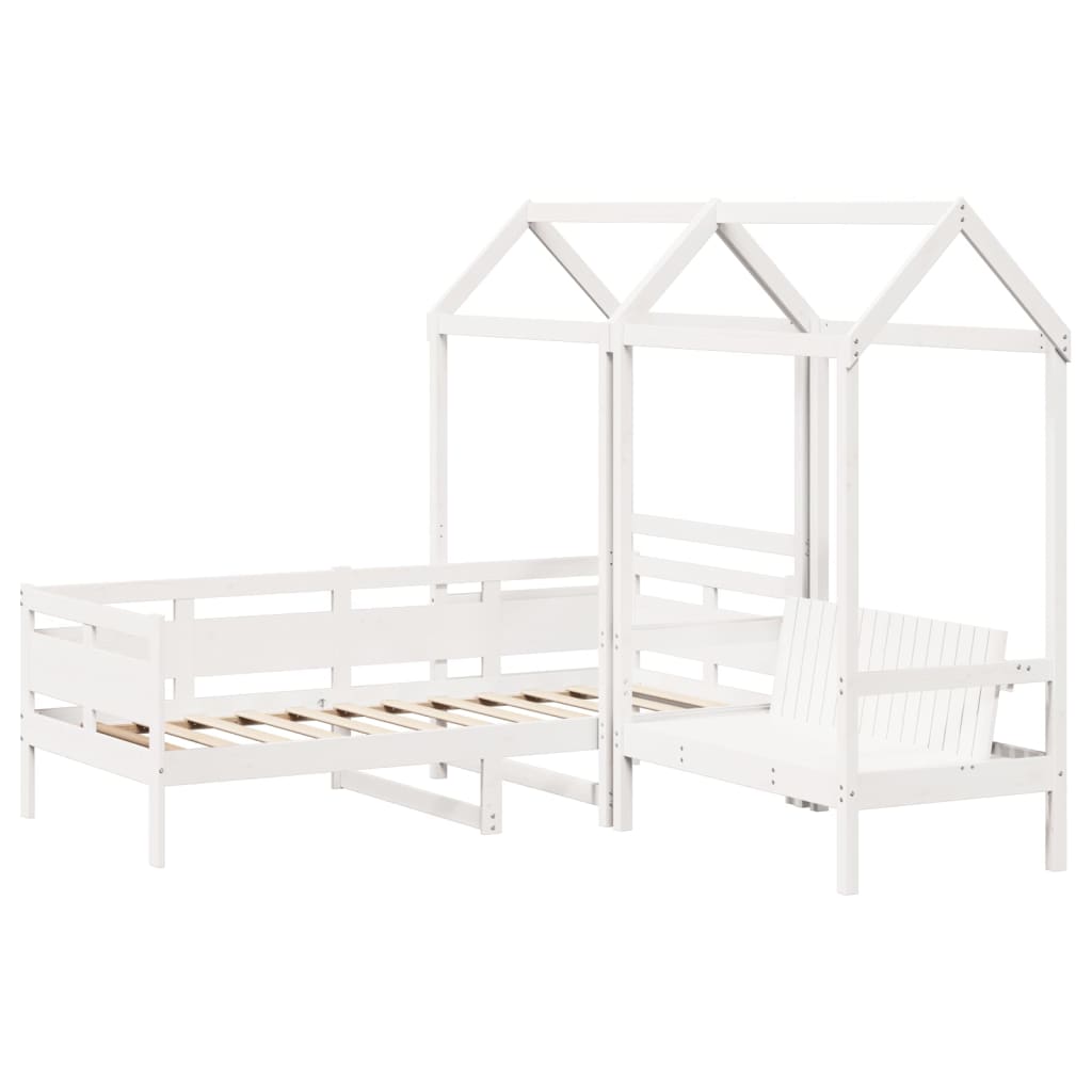 Ensemble de lit de jour et de banc et toit sans matelas blanc - XIOS