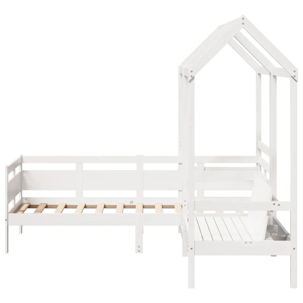 Ensemble de lit de jour et de banc et toit sans matelas blanc - XIOS