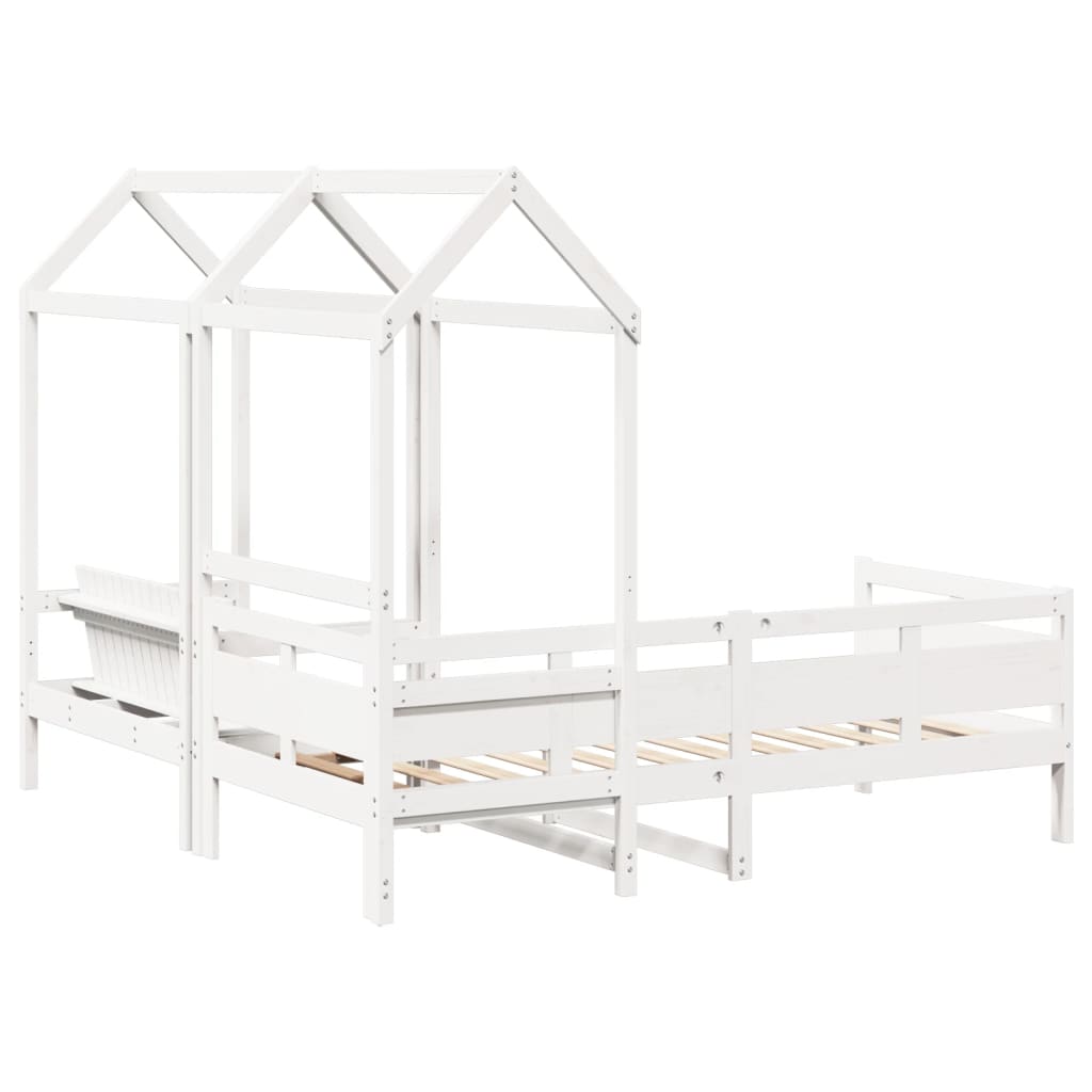 Ensemble de lit de jour et de banc et toit sans matelas blanc - XIOS